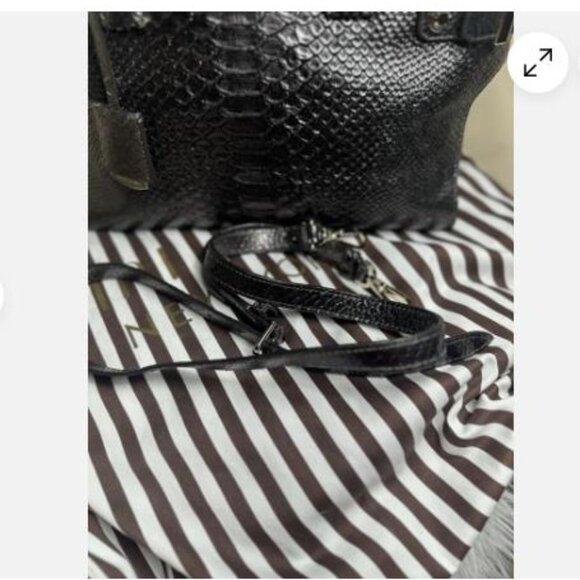 Henri Bendel Black Snakeskin Tote - Picture 4 of 16